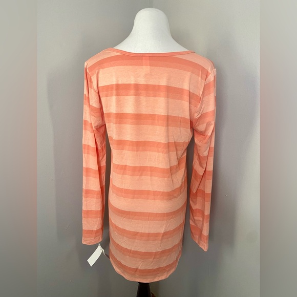 LuLaRoe Lynnae Long Sleeve Top NWT Orange Striped - Picture 5 of 7